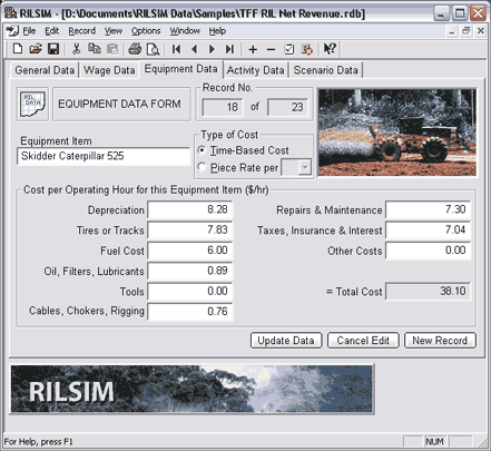 RILSIM 1.07+ Equipment Data Form